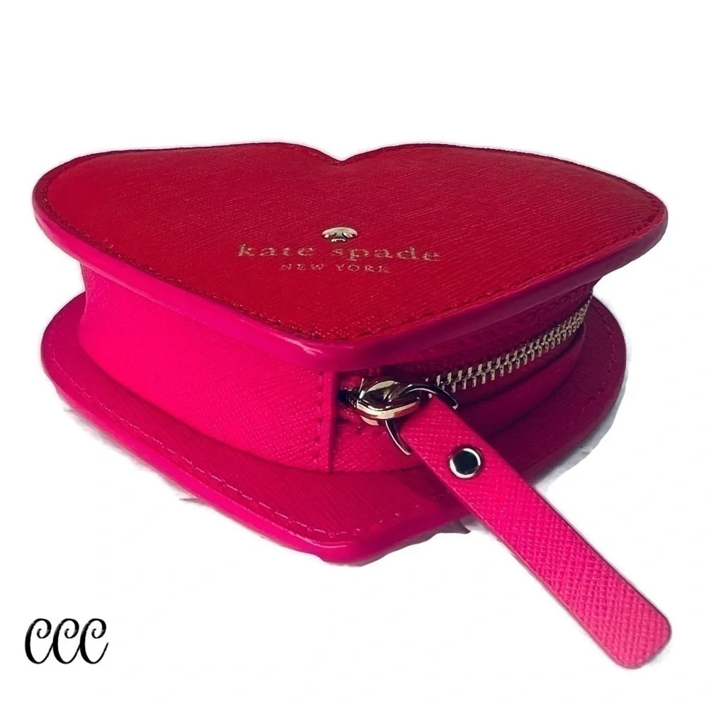 Kate Spade Heart of Gold Red Pink Coin Bag